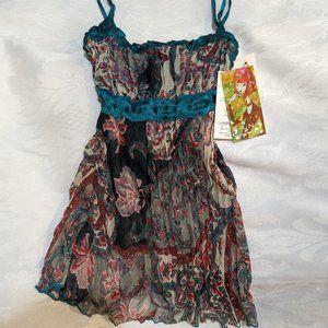 FANG Babydoll Cami Top with Satin Beaded Edges